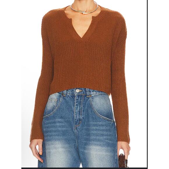 Lovers and Friends Iggy‎ camel cropped sweater size Small $168 - Picture 1 of 6